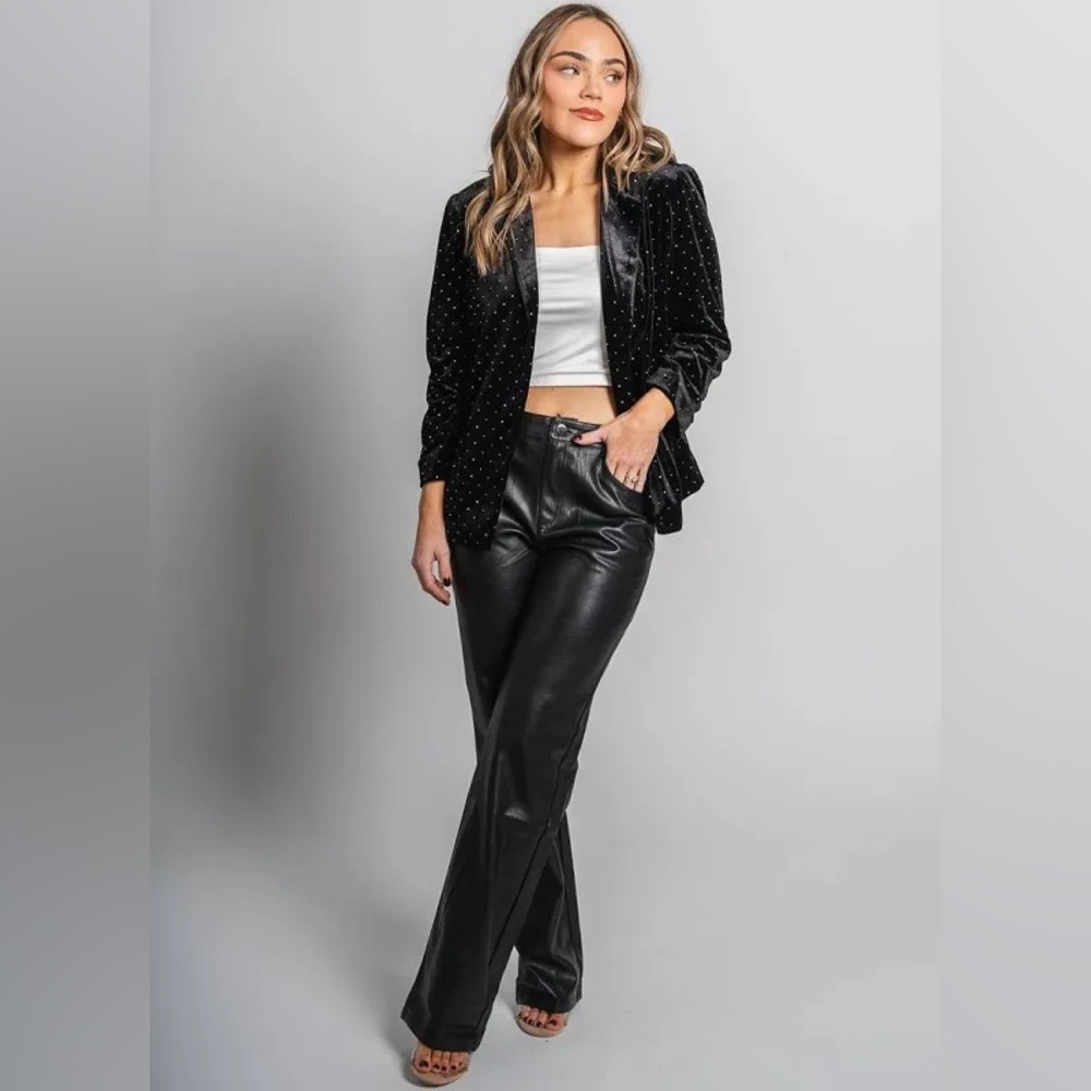 Velvet Rhinestone Blazer - Picture 7 of 10